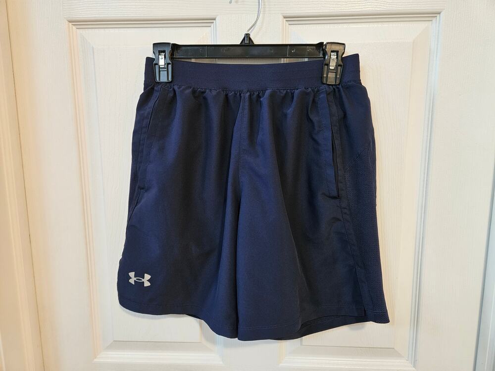 Under Armour Womens Small Navy Running Shorts Lined Athletic Workout